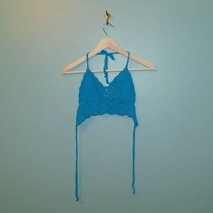 Ocean blue knitted brallete